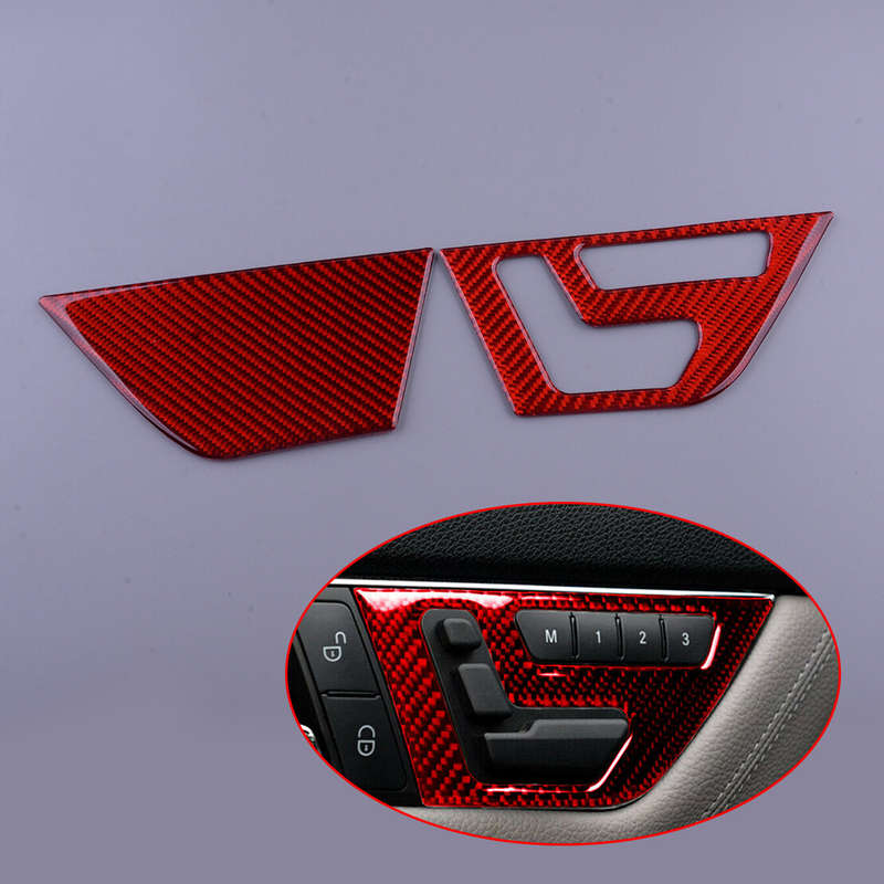 Carbon Fiber Seat Adjust Button Cover Trim fit for Mercedes Benz W204 2007-2013