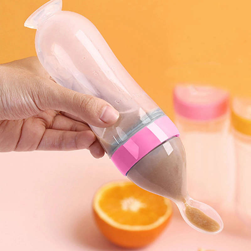Baby Silicone Squeeze Feeding Bottle