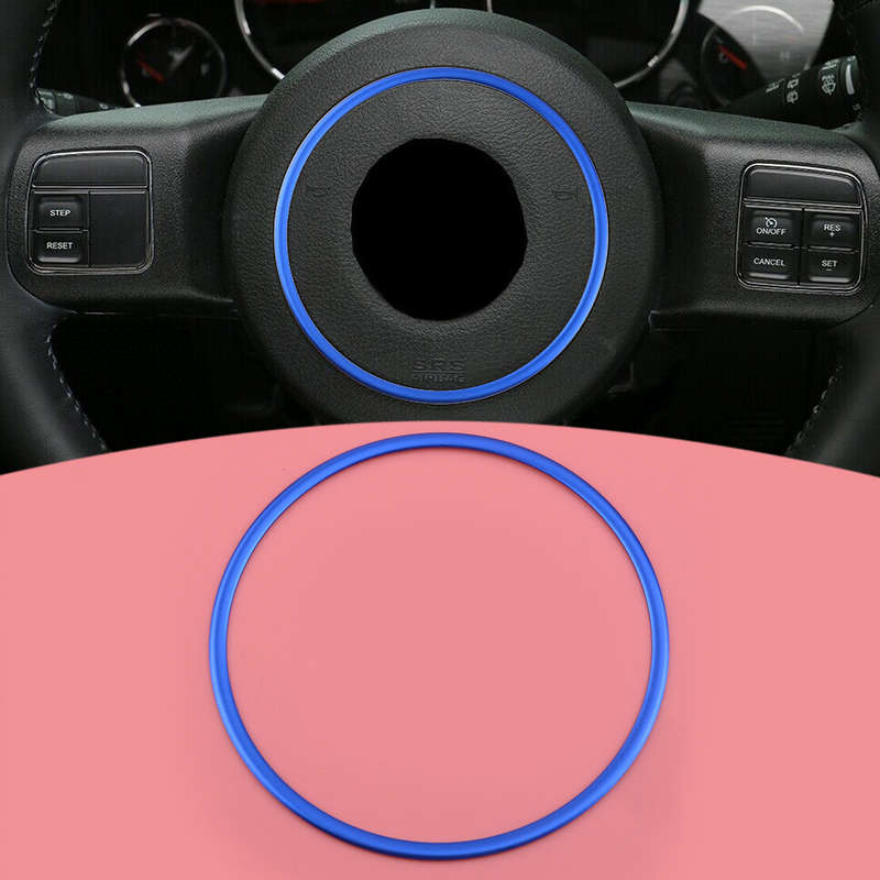 Blue Steering Wheel Center Trim Ring Fit For Jeep Wrangler Compass Patriot New