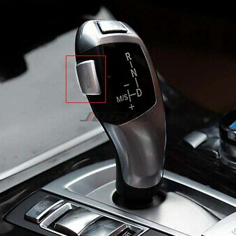 Silver Gear Shift Knob "Unlock" Button Trim Fit For BMW 3 5 7 Series X3 X4 X5 X6