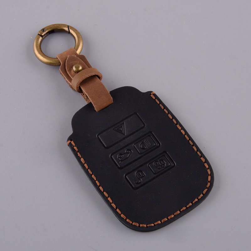 Leather Remote Key Fob Case Cover Holder Fit For Land Rover Range Rover Jaguar