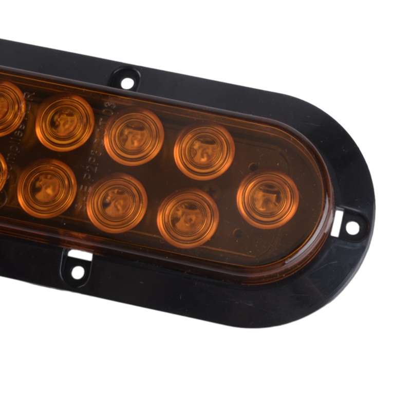 4Pcs Amber Oval Truck Trailer Light 10-LED Turn Signal Tail Reverse Brake Light