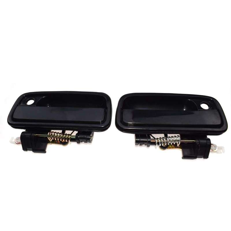 New Door Handle Exterior Outside Smooth Black Front Pair for Toyota Tacoma 95-04