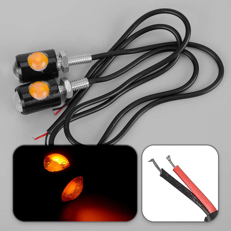 1Pair Universal Mini LED Motorcycle Turn Signal Indicator Blinker Light Lamp