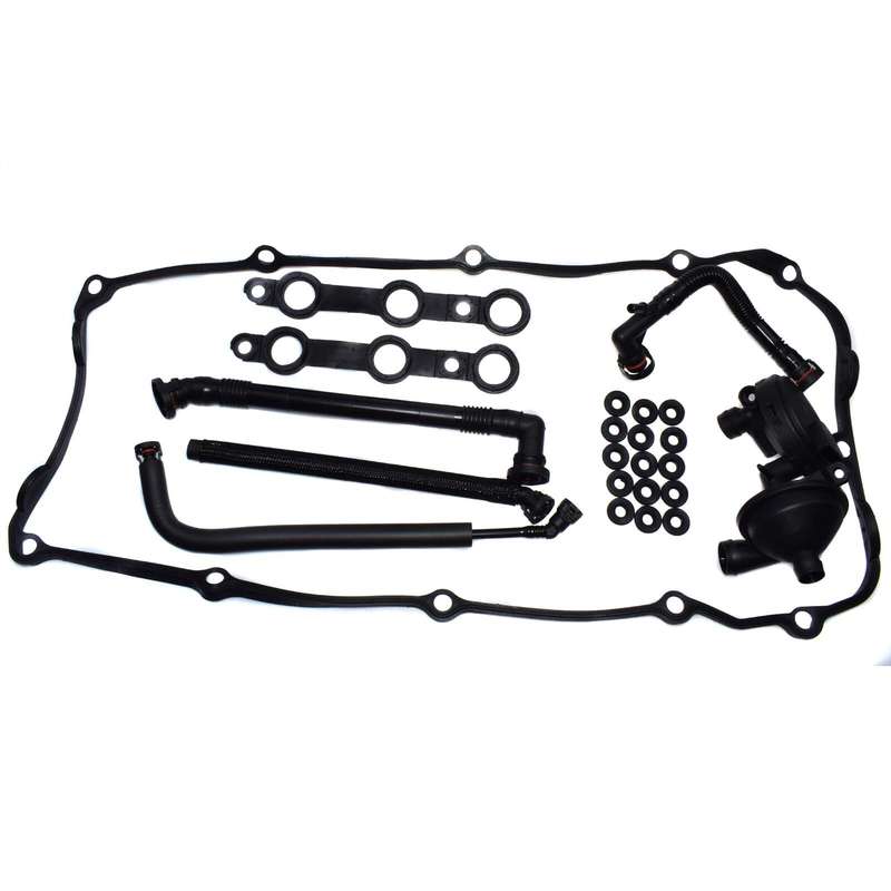 PCV Crankcase Vent Valve Breather Hose & Valve Cover Gasket Kit For BMW E46 325i