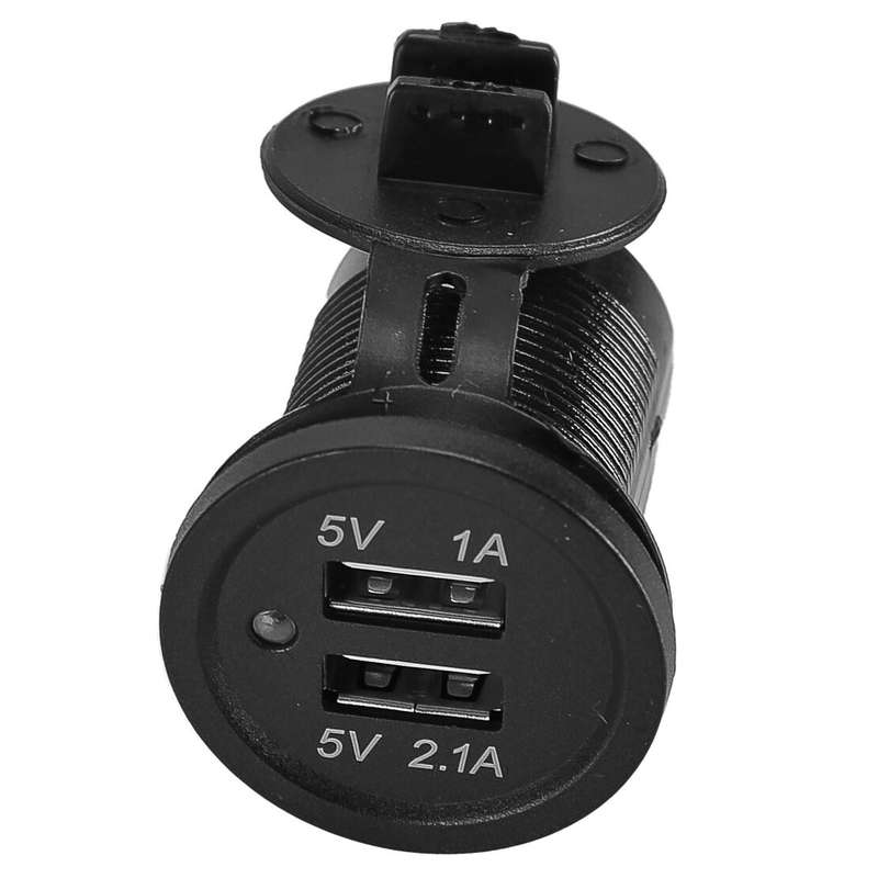 12V 24V Tent Base Dual USB Car Charger Socket Adapter Power Outlet Universal