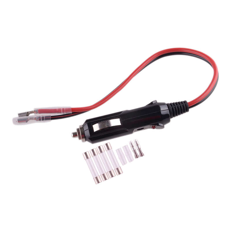 2pcs 12V Car Fused Cigarette Lighter Male Plug 16AWG With LED Indicator New