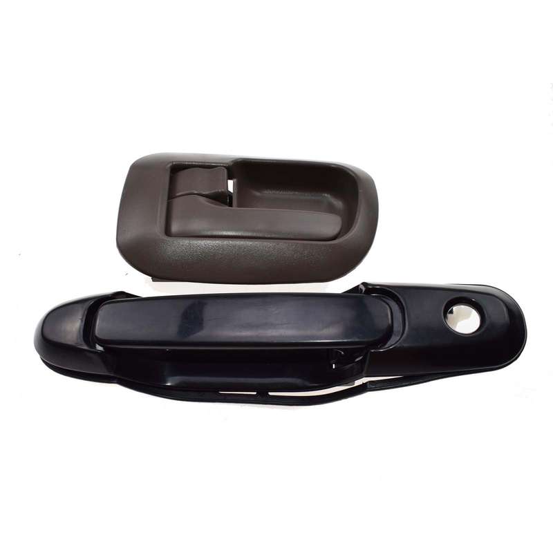 Set 2 Black Outside Brown Inside Front Left Door Handles For 98-03 TOYOTA SIENNA