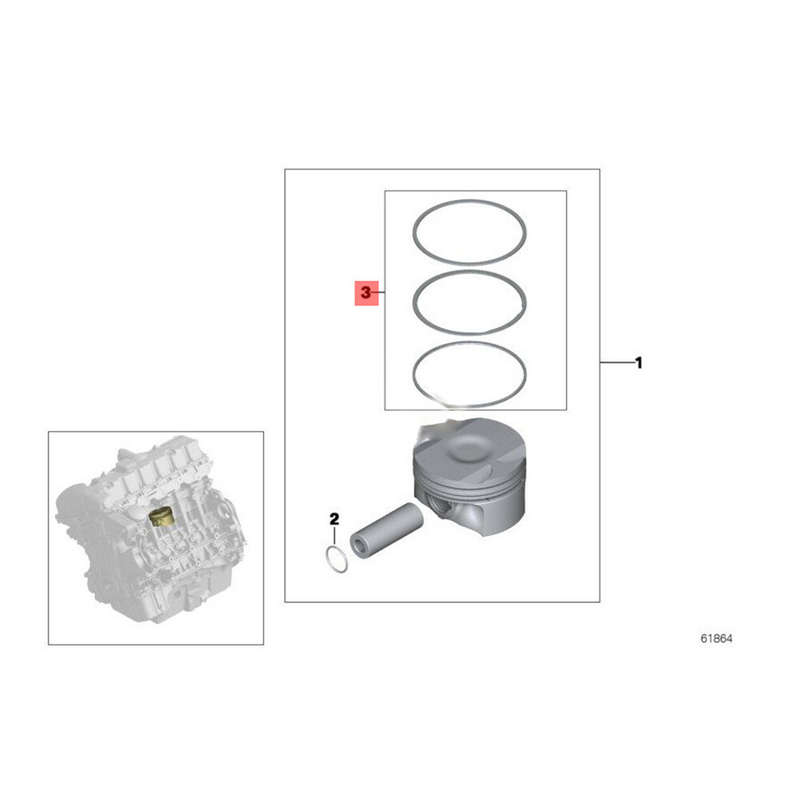 For Mercedes-Benz Sprinter 1500 2500 3500 07-17 OM642 3.0 83mm Piston Rings Set