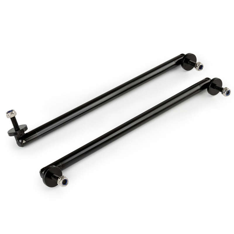 2X Support Bar Front Adjustable Bumper Lip Splitter Spoiler Strut Rod Tie Black