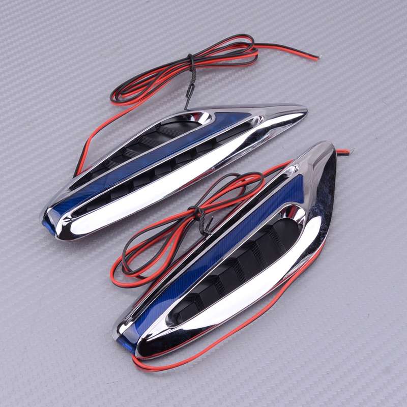 Universal Car Fender LED Side Marker Light Turn Signal Lamps Indicator Blue