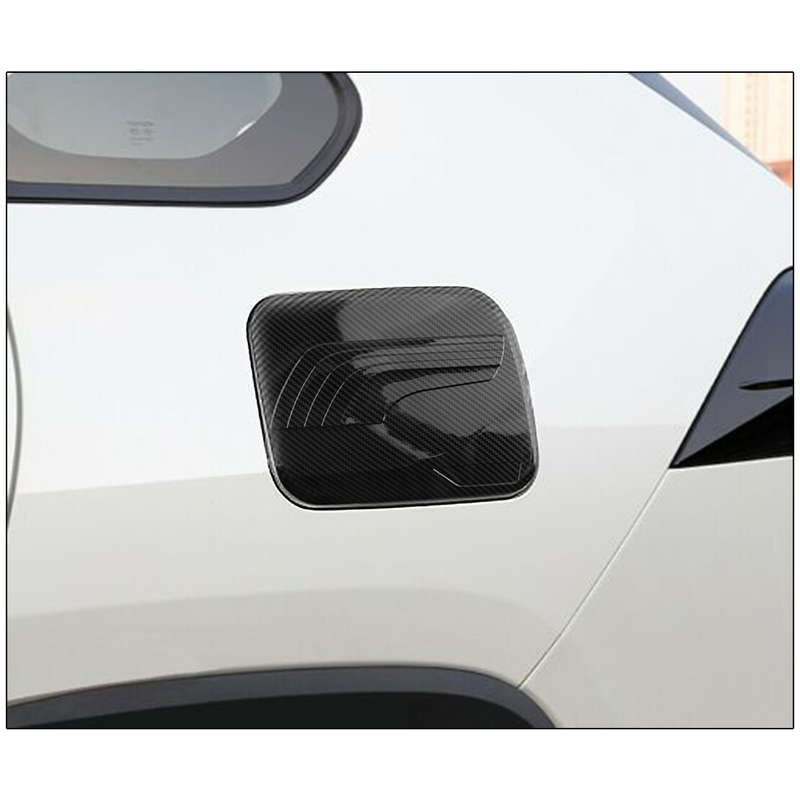 Carbon Fiber Style Fuel Tank Cap Cover Trim Fit For Toyota RAV4 19-21 ABS