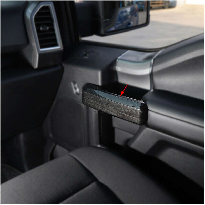 Black Wood Interior Door Handle Cover Trim 4pcs/Set Fit For Ford F150 15-2019