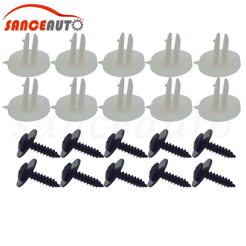 10 Sets Bumper Side Mount Tap Screw & Grommet Clips Hook Bracket for Honda Acura