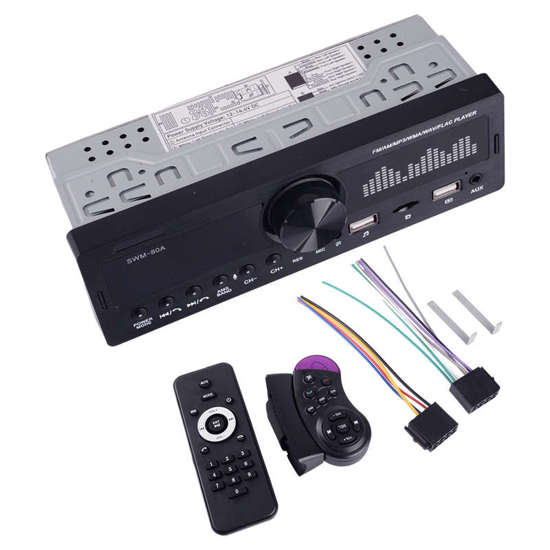 SWM-80A Car Stereo Radio Remote Control Audio MP3 Multimedia Bluetooth Player