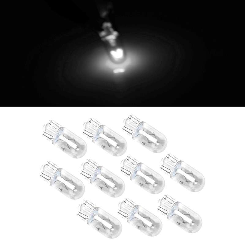 10x T10 194 158 White Halogen Bulbs Instrument Cluster Light Bulb