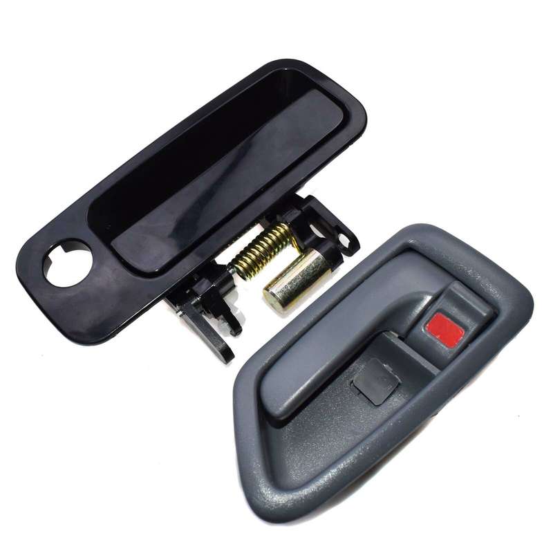 Black Front Left Outside & Gray Left Inside Door Handle For Toyota Camry 97-01