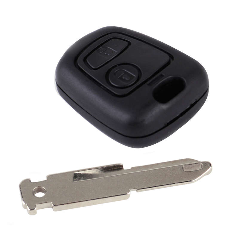 2 Button Remote Key Case Shell Fob with Groove Blade Fit for PEUGEOT 405 106 206