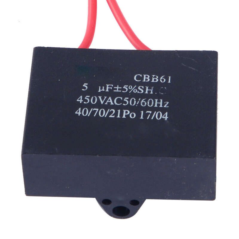 CBB61 Appliance Motor Capacitor 5uf 2 Wire 450VAC 50/60Hz Fit for Ceiling Fan