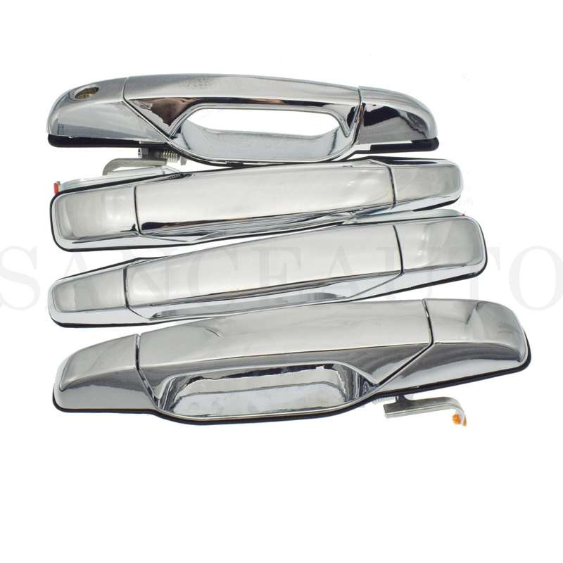 Chrome Outside Door Handle For 2007-2013 Chevy Tahoe GMC Yukon Sierra Front Rear