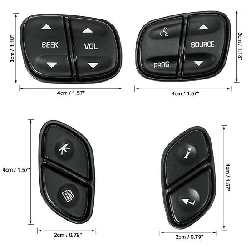 4x Steering Wheel Switch Control Buttons FIt For Chevy Silverado 1500 GMC Sierra
