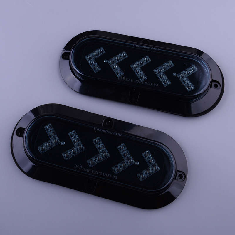 2X Trailer Truck Amber LED Oval Side Marker Turn Signal Tail Light Hot