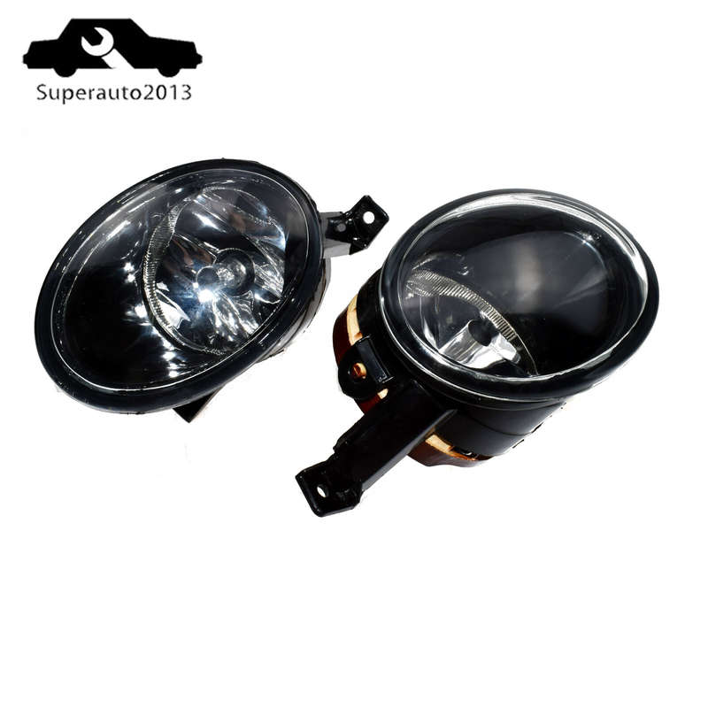 For VW Golf Jetta Tiguan Front Left & Right Bumper Convex Lens Fog Lights Lamps