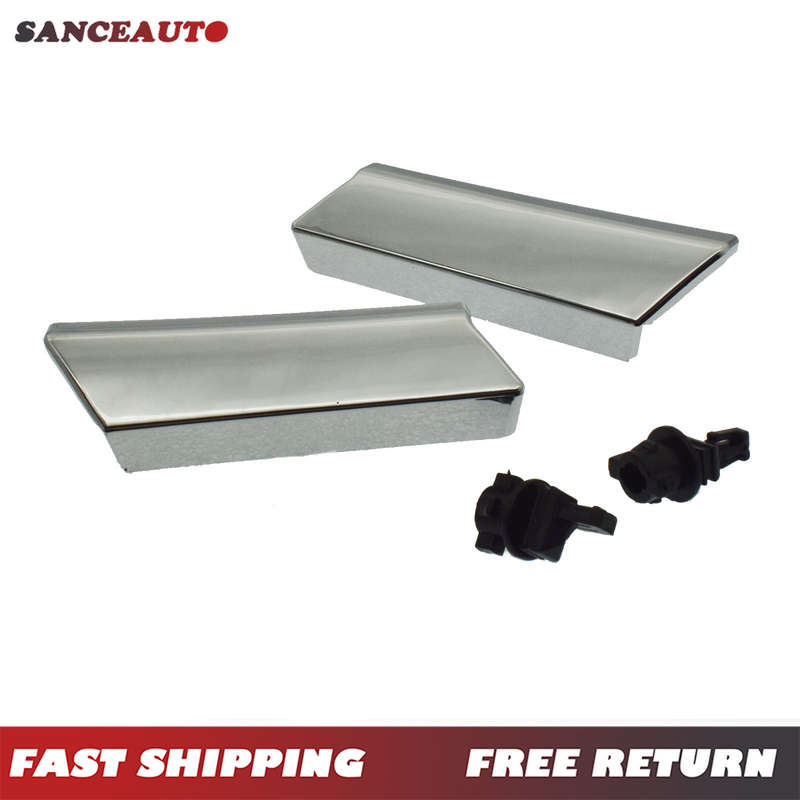 Pair Headlight Washer Nozzle Cover Chrome & Back Clips For LEXUS 8520830031 New