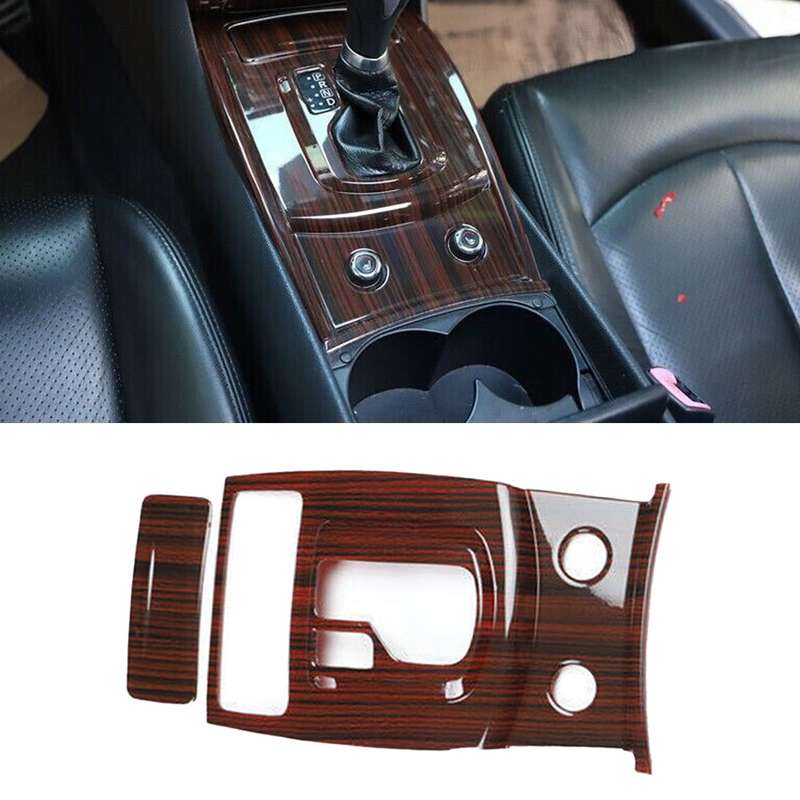 Peach Wood Grain Gear Shift Panel Cover Trim Decor Kit fit For Infiniti G37