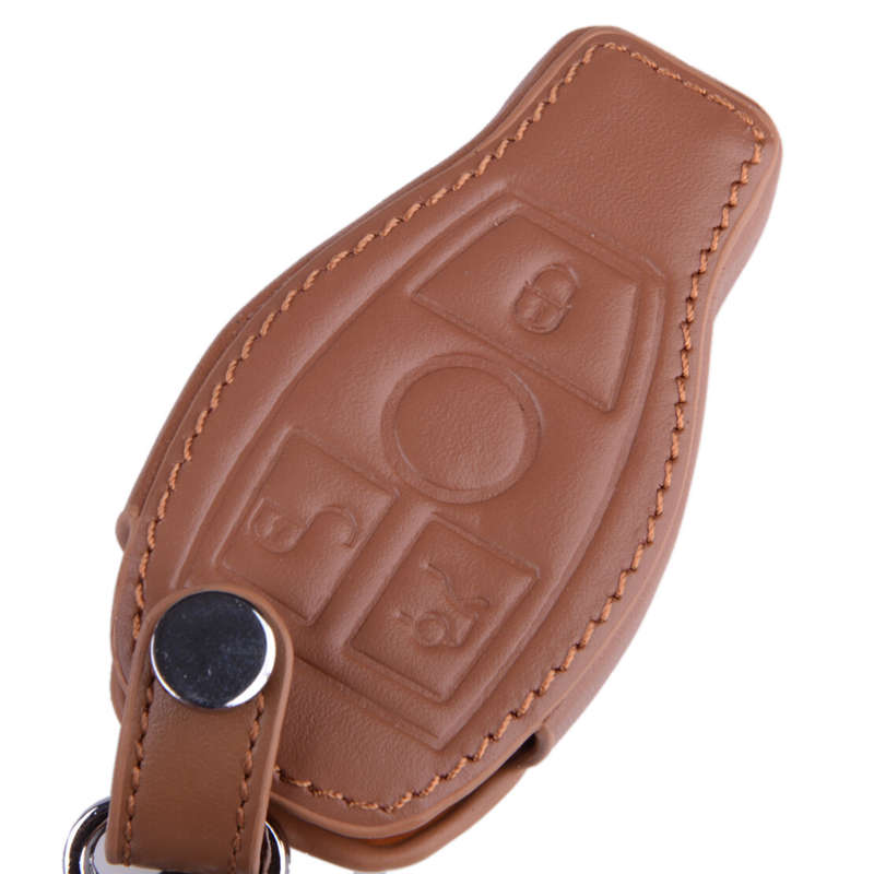 Cow Leather Car Key Fob Case Cover Fit for Mercedes Benz C E S GLC GLE R320
