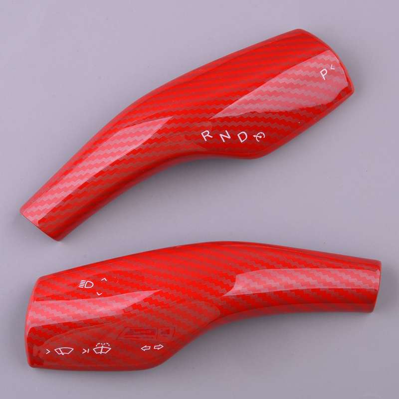 Red Carbon Fiber Style Steering Wheel Shift Paddle Cover fit for Tesla Model