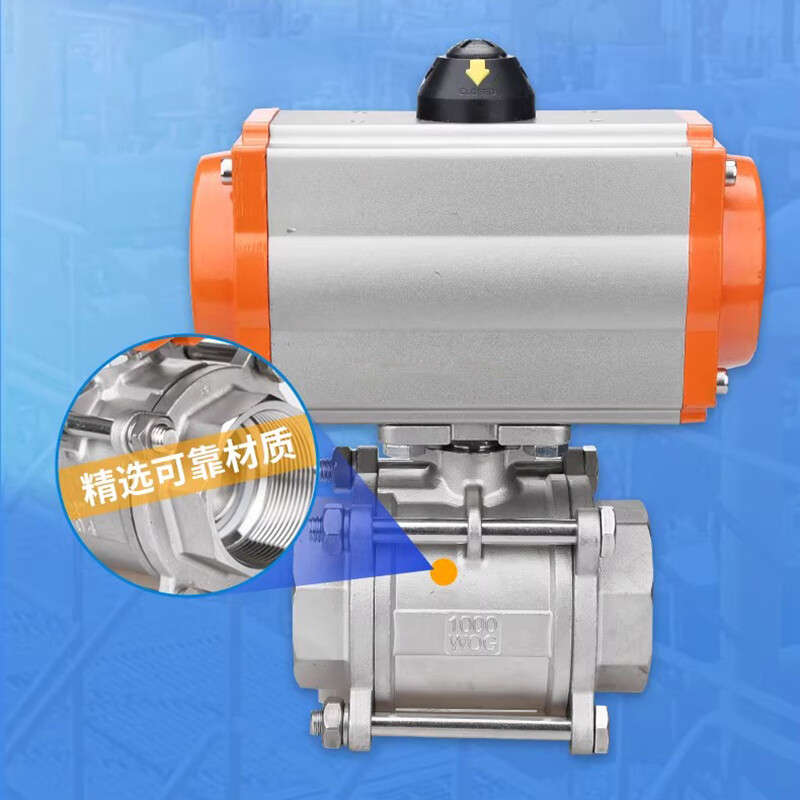 DN50 DN65 DN80 Pneumatic Ball Valve Double Acting Air Actuated Stainless Steel