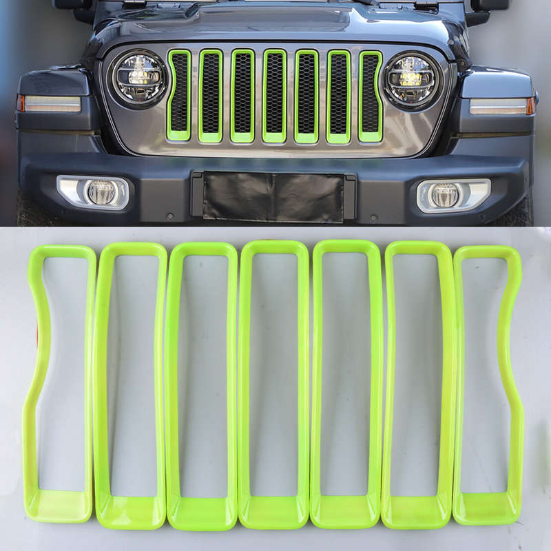 7pcs Front Grille Grill Insert Cover Trim Kit fit for Jeep Wrangler JL 2018-2021