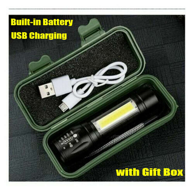 Mini TORCH USB LED Rechargeable in box with 3 modes [ BOX + USB CABLE included]