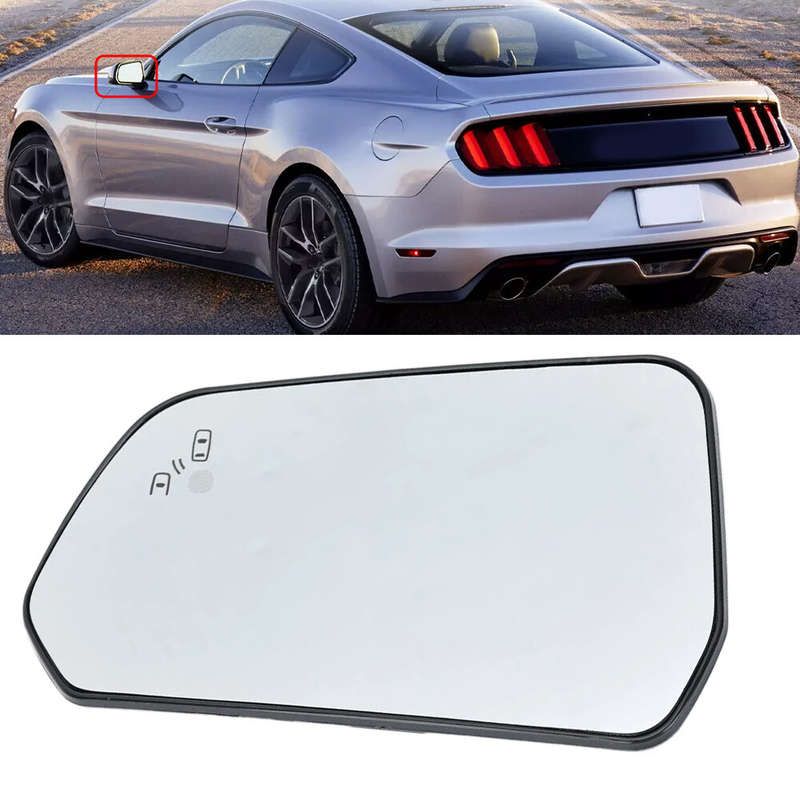 Left Side Mirror Glass Blind Spot Heated Fit for Ford Mustang 2015-2022