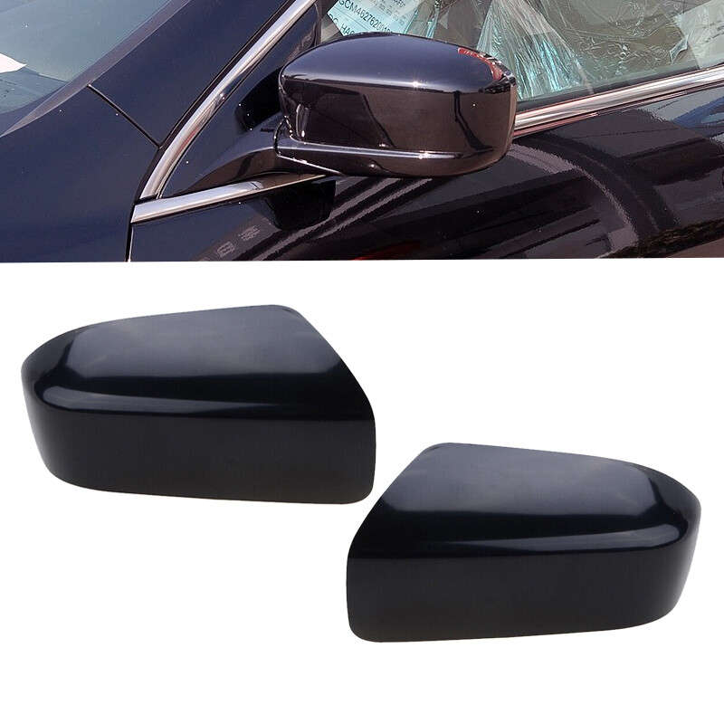1 Pair Black Side Rearview Mirror Cover Cap Fit For Honda Accord 03-07 ABS