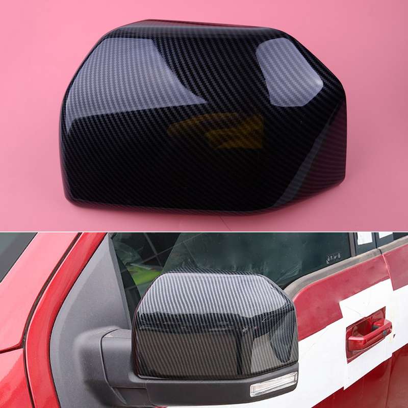 Left Carbon Fiber Grain Side Mirror Cover Trim Fit for Ford F150 2015-19 Raptor