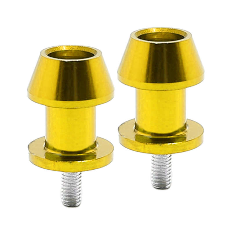 8MM Swingarm Spools Coil Slider Stand Screws M8 2pcs Gold Motorcycle