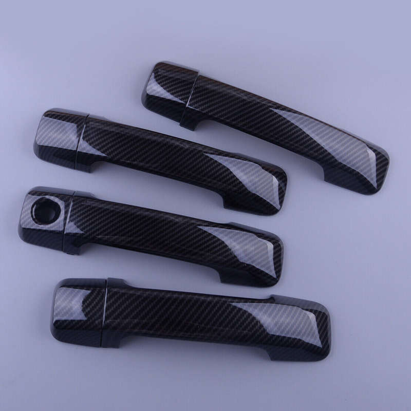 Carbon Fiber ABS Exterior Door Handle Cover Trim Fit For Toyota Tundra 2014-2021