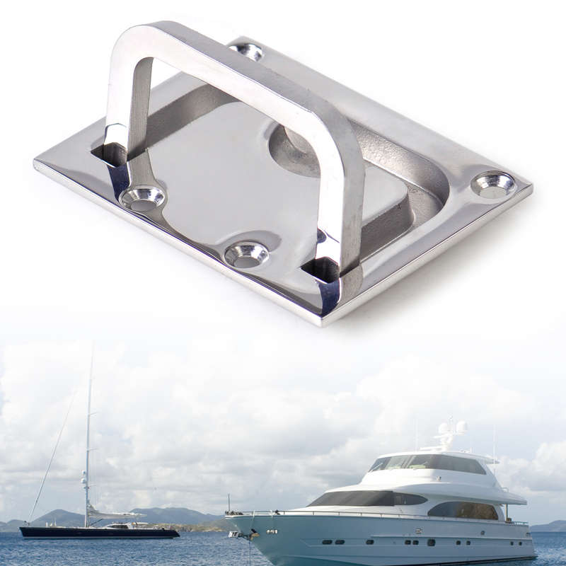New Boat Marine Flush Hatch Locker Cabinet Lift Pull Handle Stainless Steel