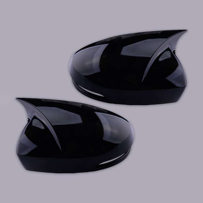 Glossy Black Side Rearview Mirror Cover Cap w/ Hole Fit For Honda Fit 14-20
