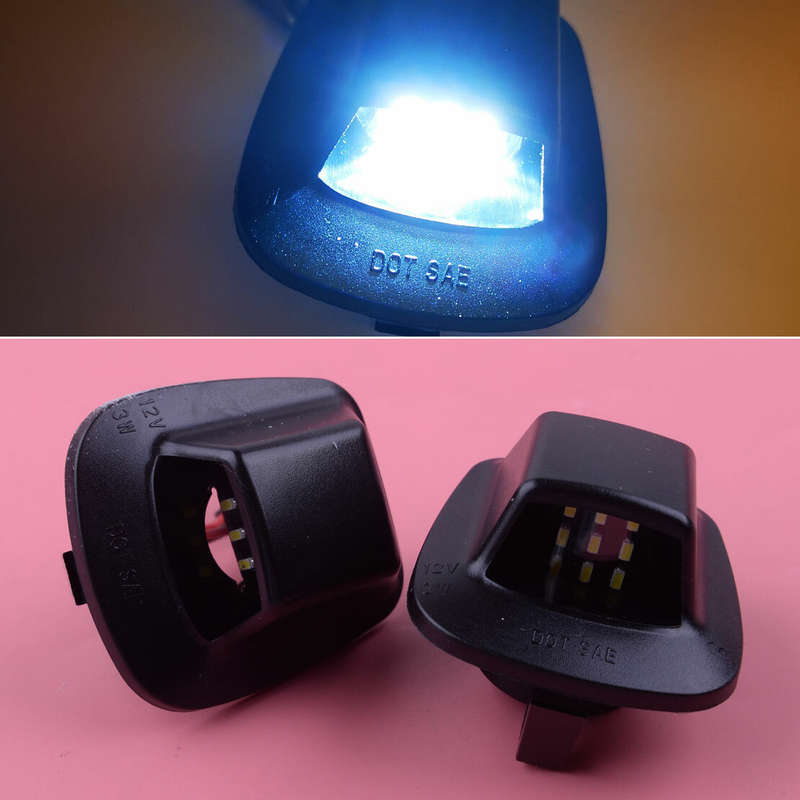 2pcs Number License Plate Lamp Light Fit For Dodge Dakota Mitsubishi Raider