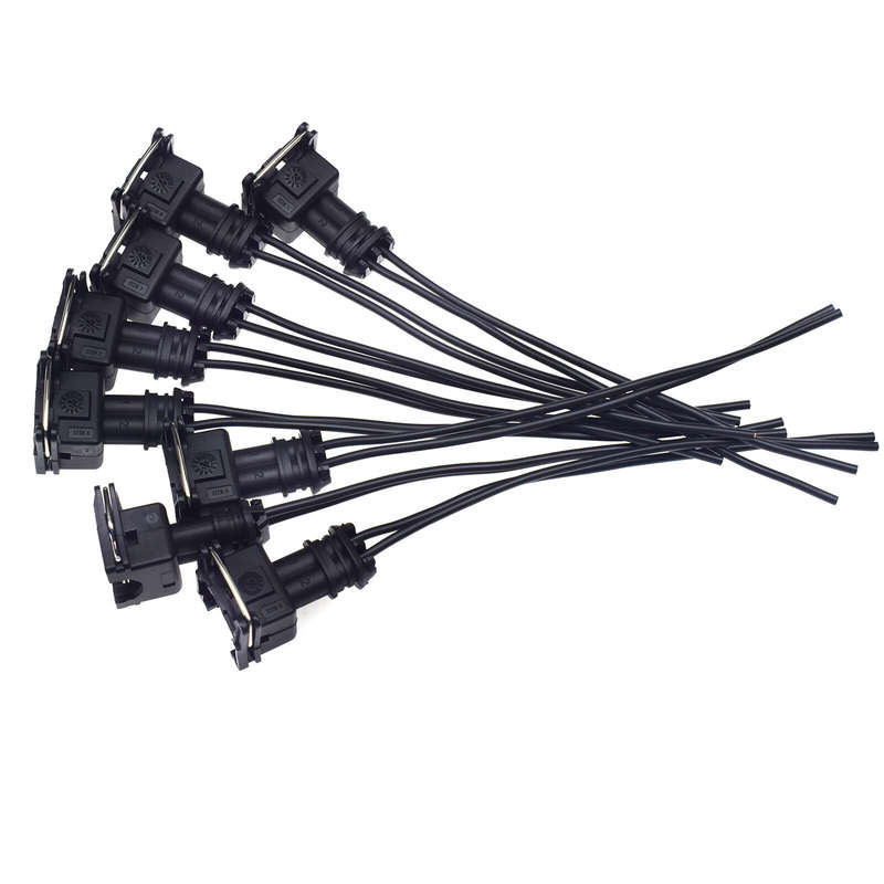 8PCS 2 Way Fuel Injector EV1 Female Connector Plug Clip Harness Pigtail Wiring