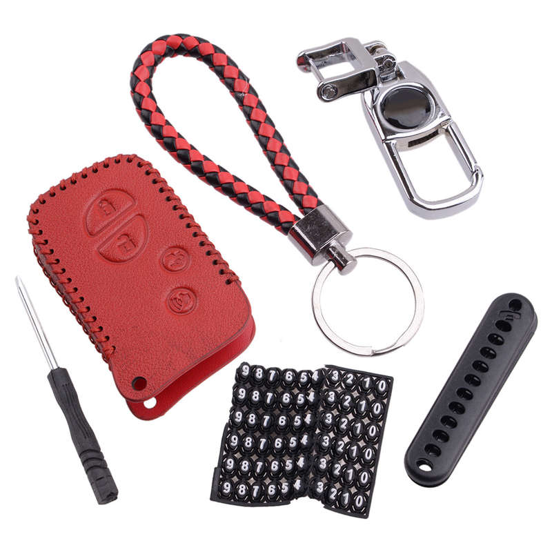 Leather Car Key Fob Key Case Cover Fit For Lexus ES350 GS350 GS450h GS460 IS350