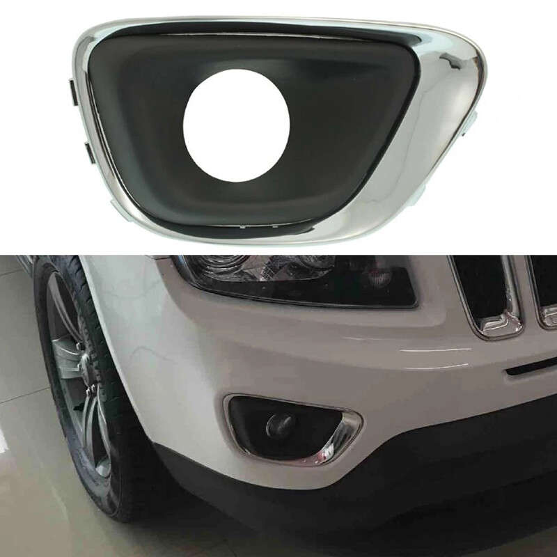 For Jeep Compass 14-16 Left+Right Front Fog Light Lamp Cover Bezel Chrome Trim