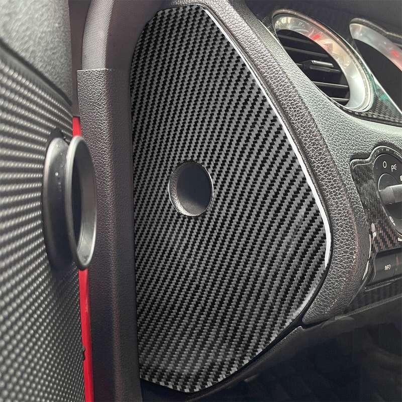 Carbon Fiber Dashboard Side Decor Cover Trim Fit For Ford Mustang 09-14
