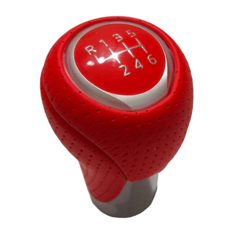 6 Speed Red Leather Shifter Shift Knob Fits For Mazda 2 3 6 CX-3 CX-5