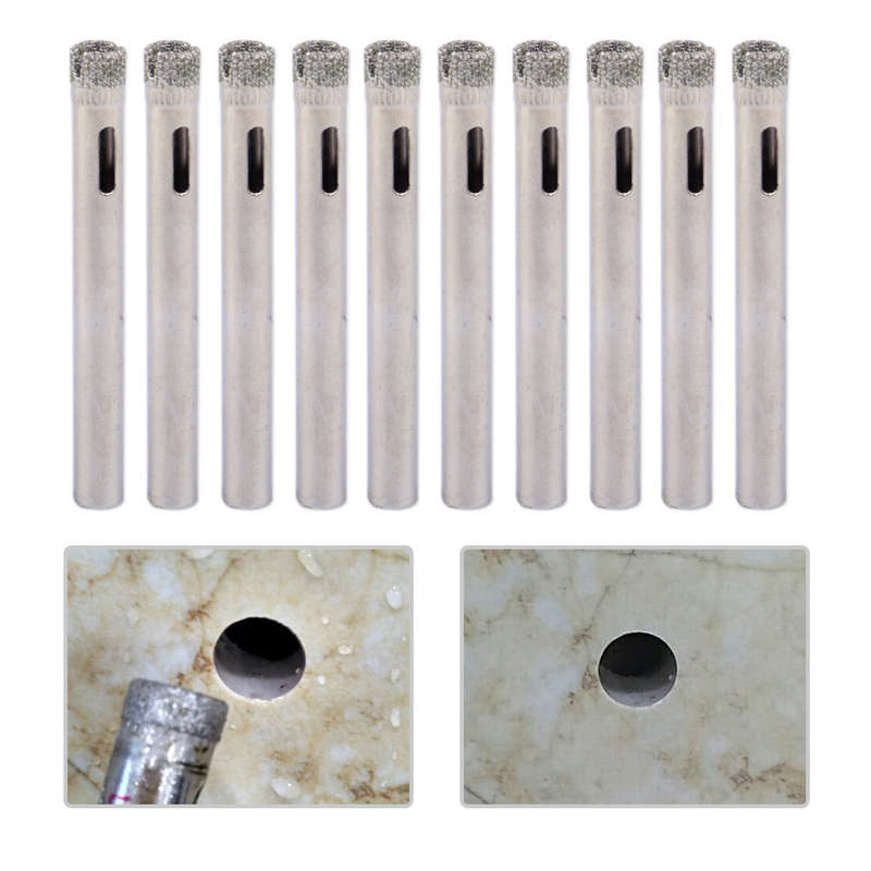 10xDiamond Hole Saw Drill Bit Set Fit for Glass Jewelry Ceramic Marble Tile 6mm
