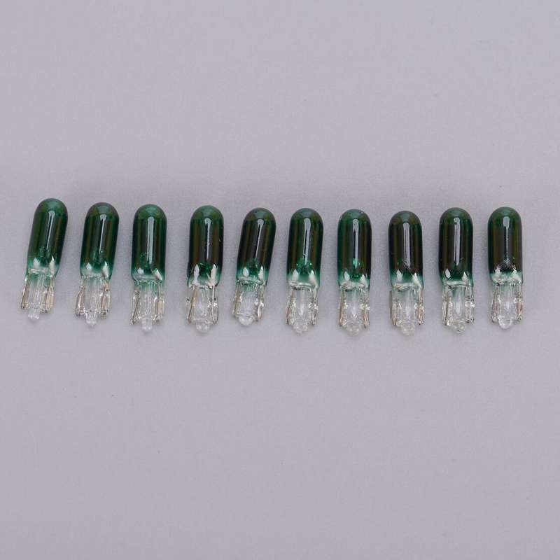 Car 10x W2W T5 Green Dashboard Light Panel Gauge Halogen Lamp Bulb Universal
