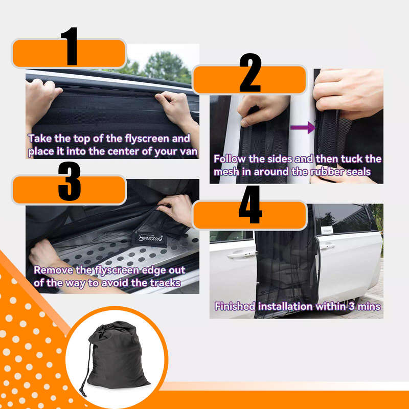 1xFor Standard Roof Camper Van Net Screen Magnetic Fly Screen Bug Mosquito Mesh